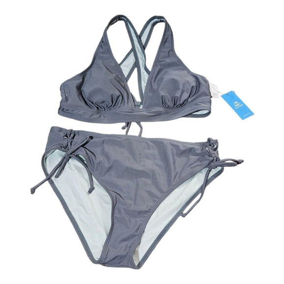 NWT Cupshe Womens Green Tie Sides Double Strap Bikini Swimwear Size M - Picture 3 of 9